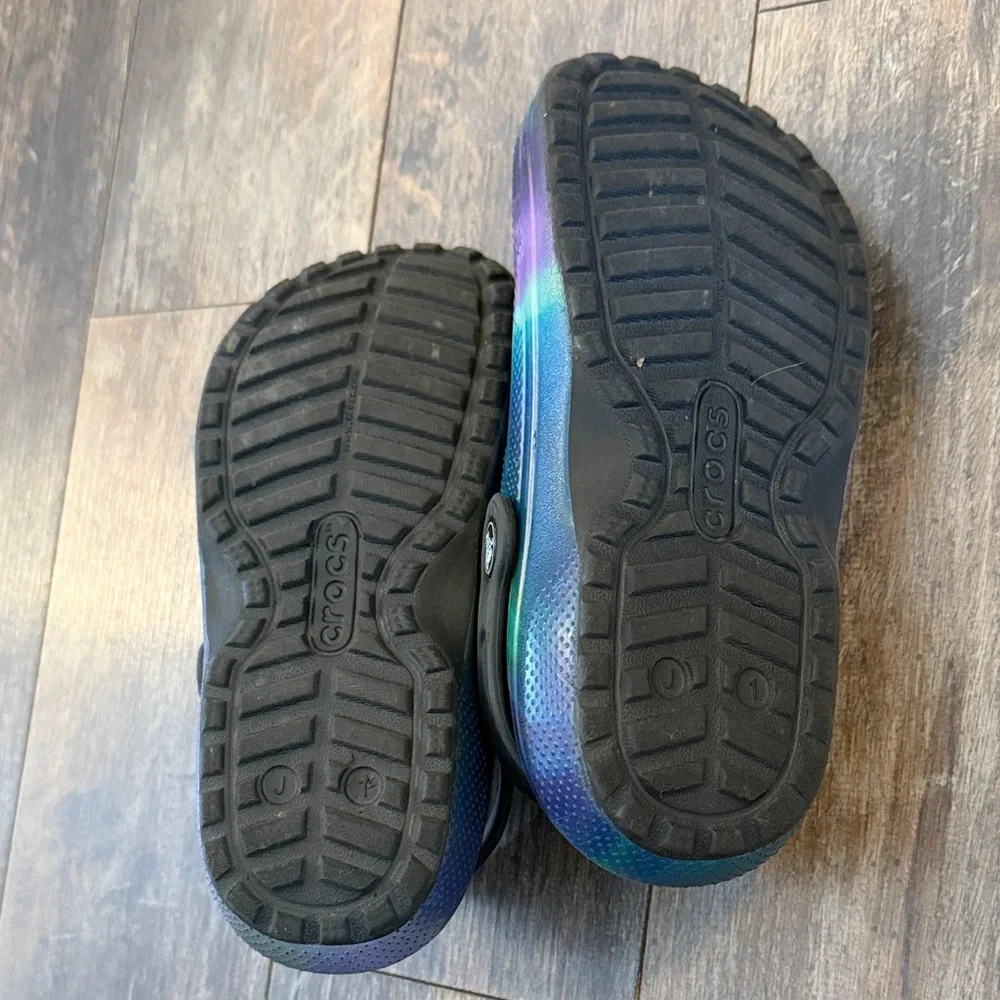 CROCS Kids Slippers in Blue, Purple, and Green